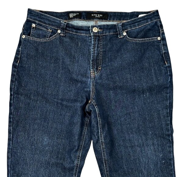 Nine West Jeans Womens Size 12 / 31 West End Fit Bootcut Dark Wash Embroidered - Picture 4 of 9